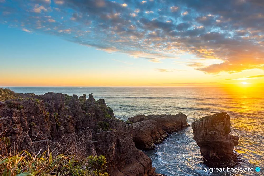 Punakaiki Sunset by Corin Walker Bain | a great backyard photography and print