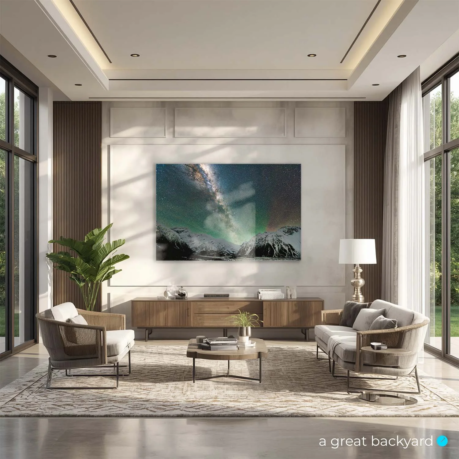 Mt Cook Milky Way print on home wall | a great backyard prints made in NZ