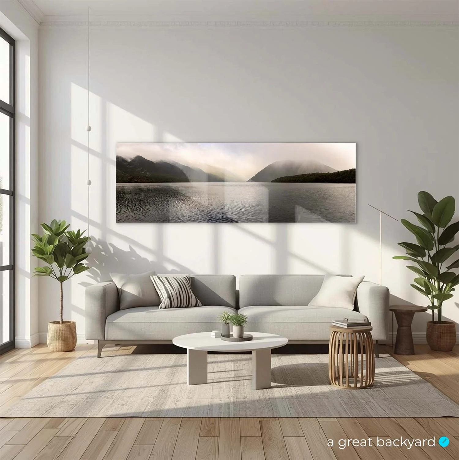 Nelson Lakes panorama on home wall | a great backyard New Zealand