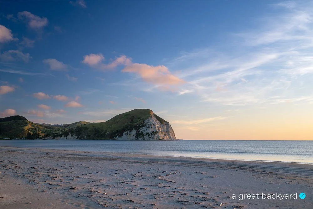 Evening light over Mahia Beach, New Zealand