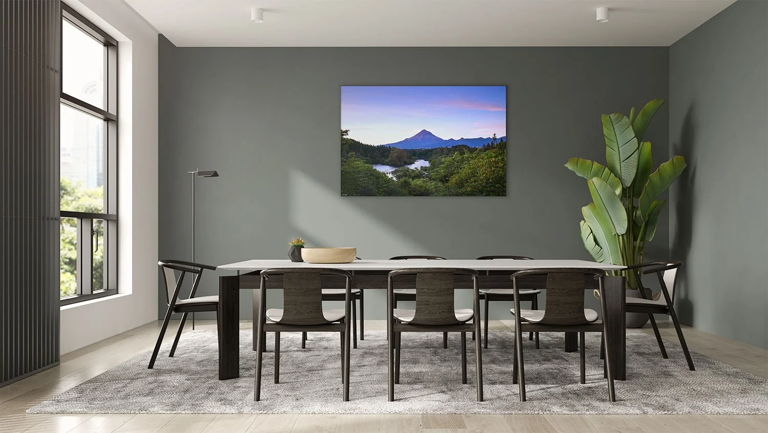 Mangamahoe dawn print on home wall | a great backyard proudly made in New Zealand