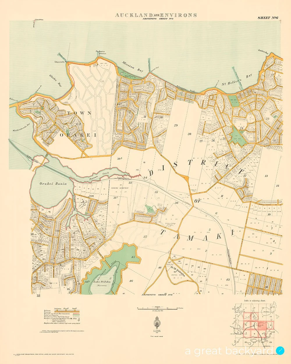 Historical Auckland map (1930) | a great backyard vintage maps made in NZ