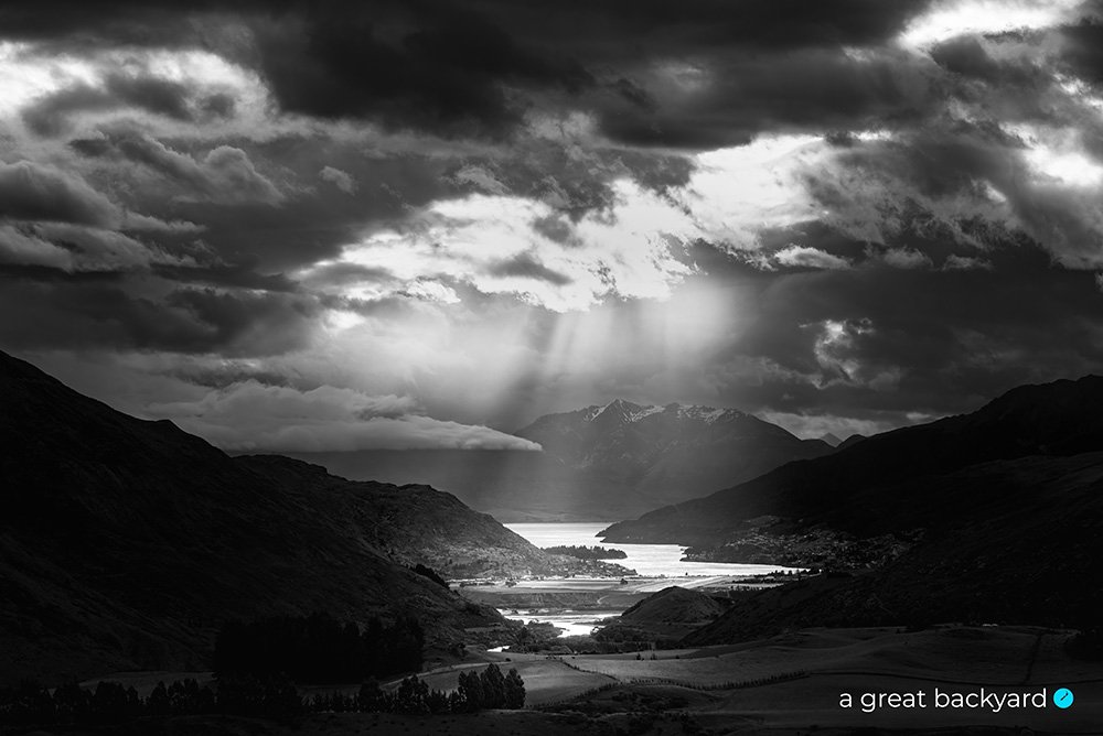Lake Wakatipu in black and white by Corin Walker Bain | a great backyard landscape photography