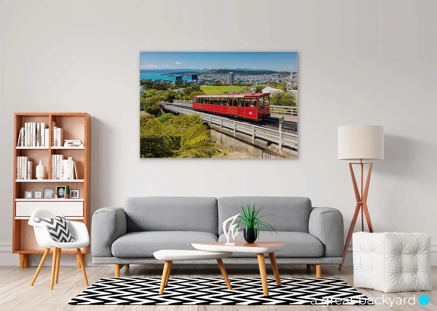 Print of Wellington Cable Car hanging on lounge wall | a great backyard NZ