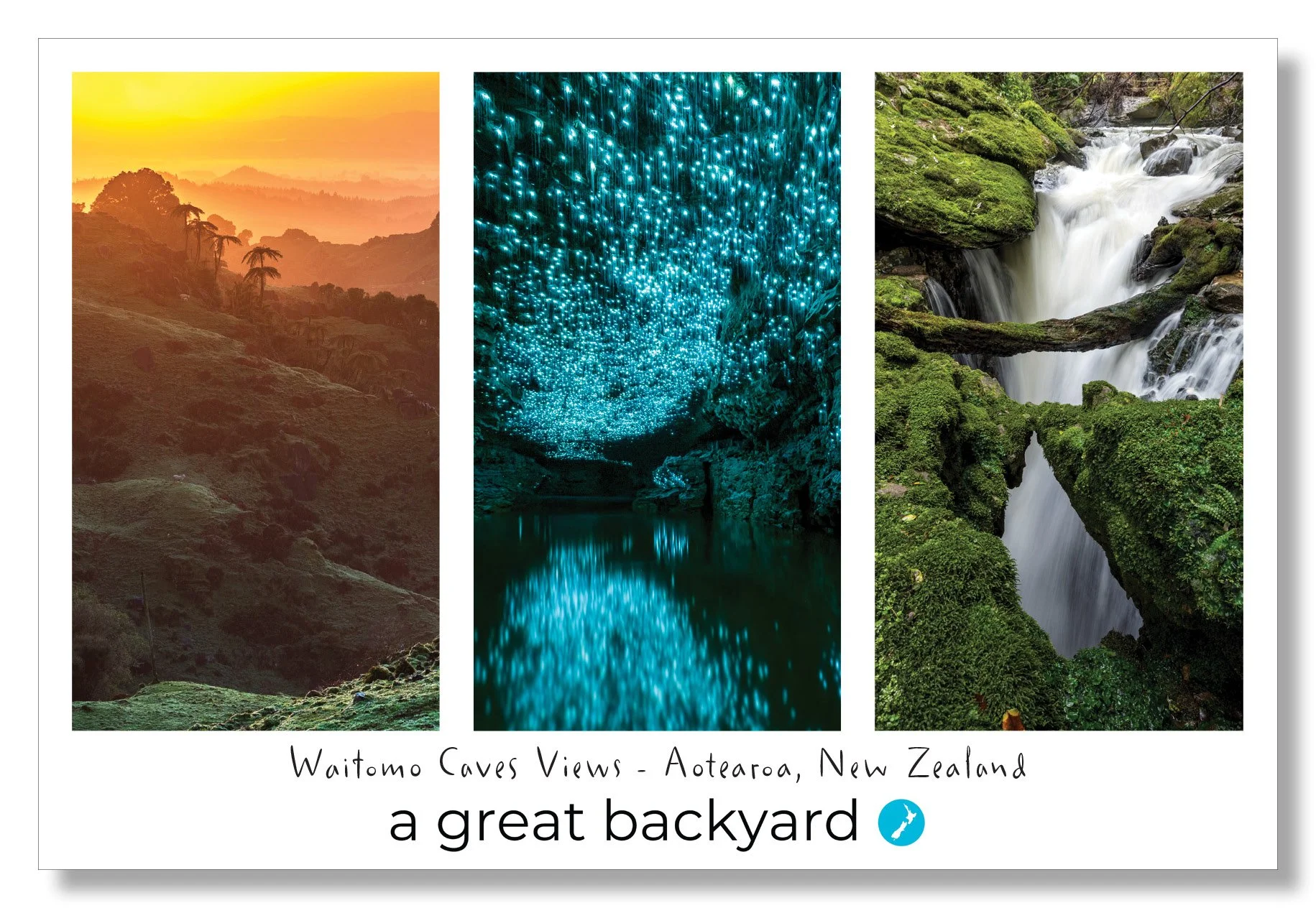Waitomo Caves Views Postcard by Corin Walker Bain | a great backyard photography NZ