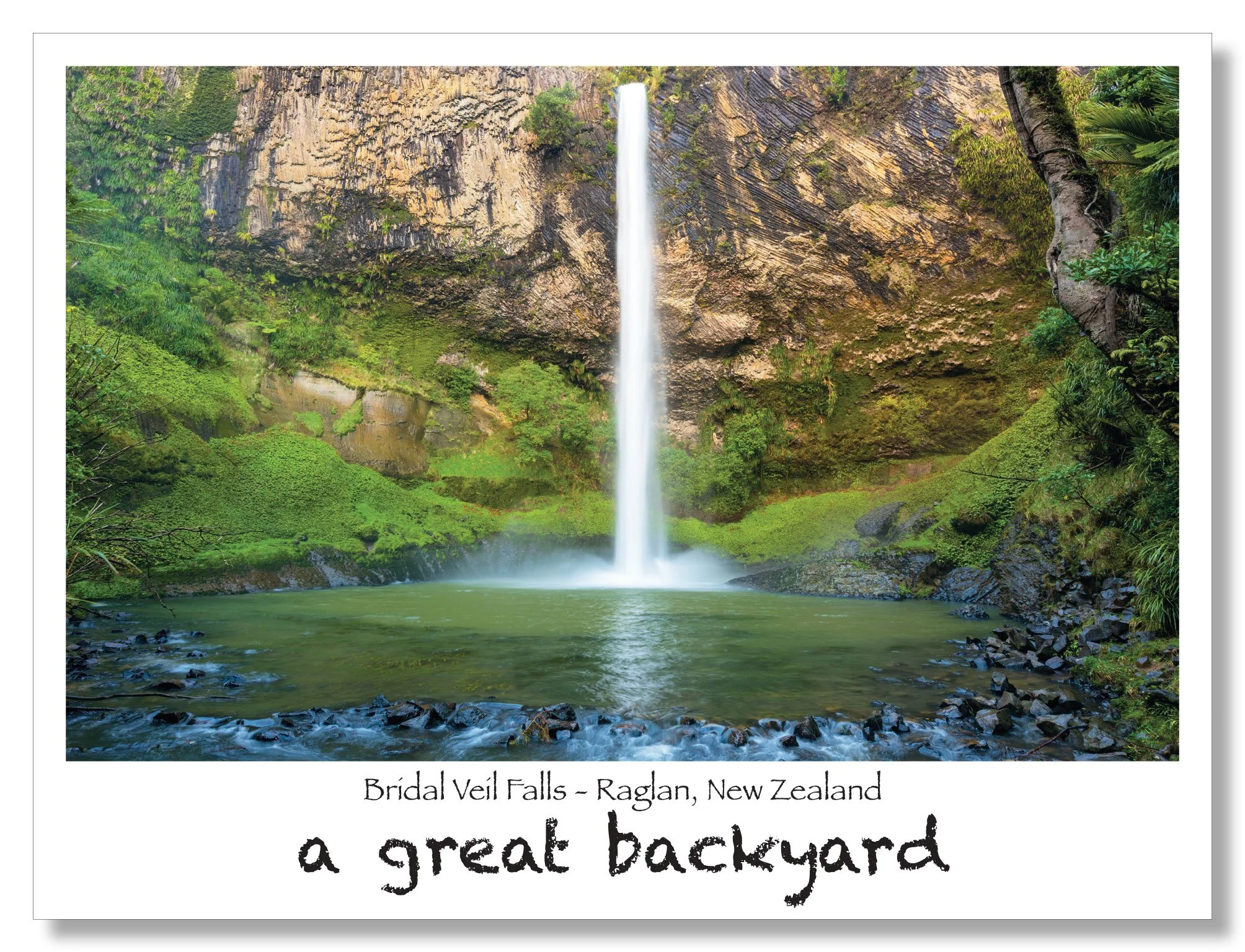 Bridal Veil Falls Postcard by Corin Walker Bain | a great backyard photography NZ