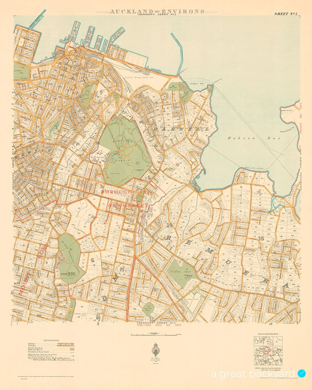 Historical Auckland map (1924) | a great backyard vintage maps made in NZ
