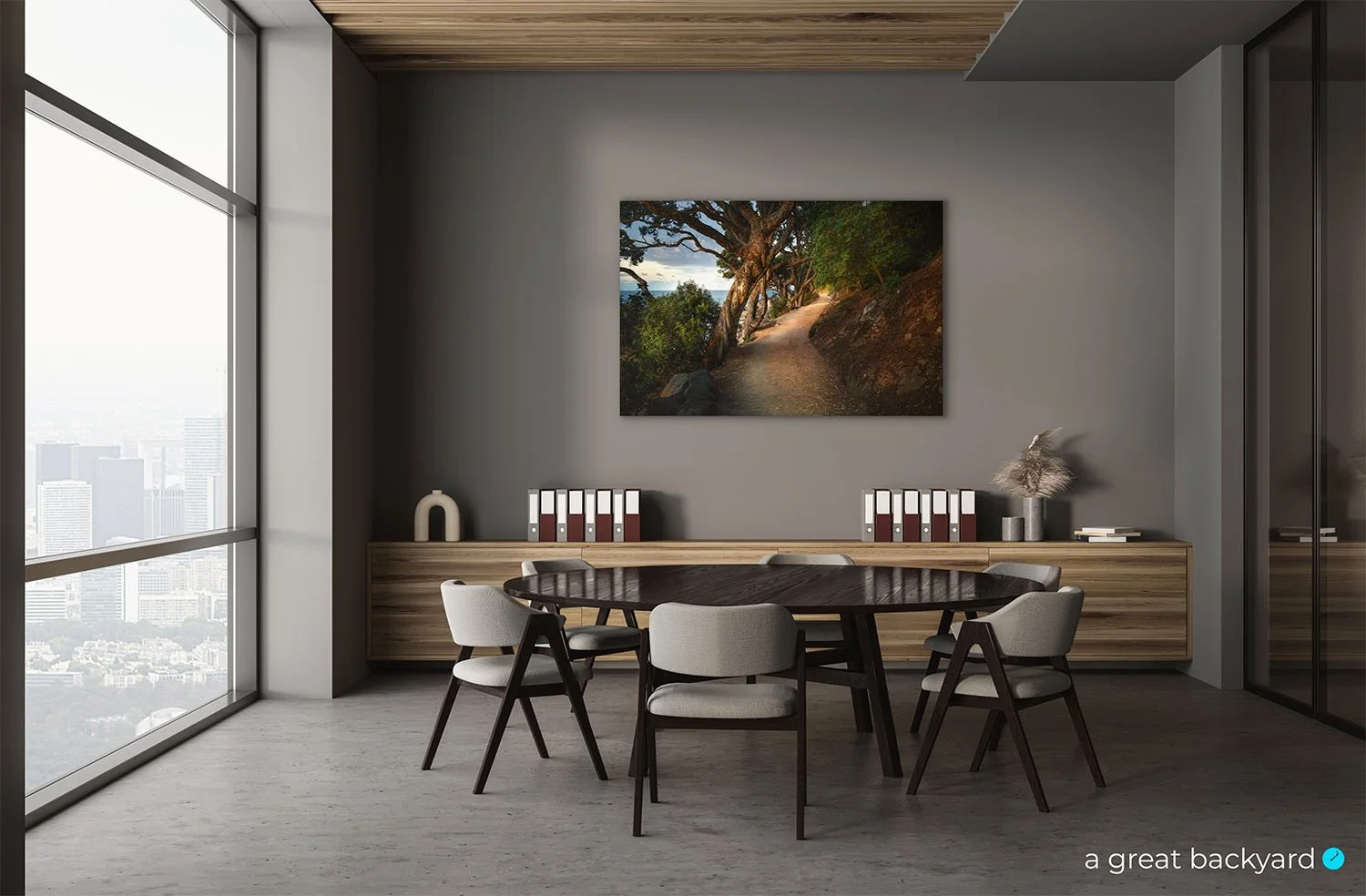 Mt Maunganui path print on office wall | a great backyard New Zealand