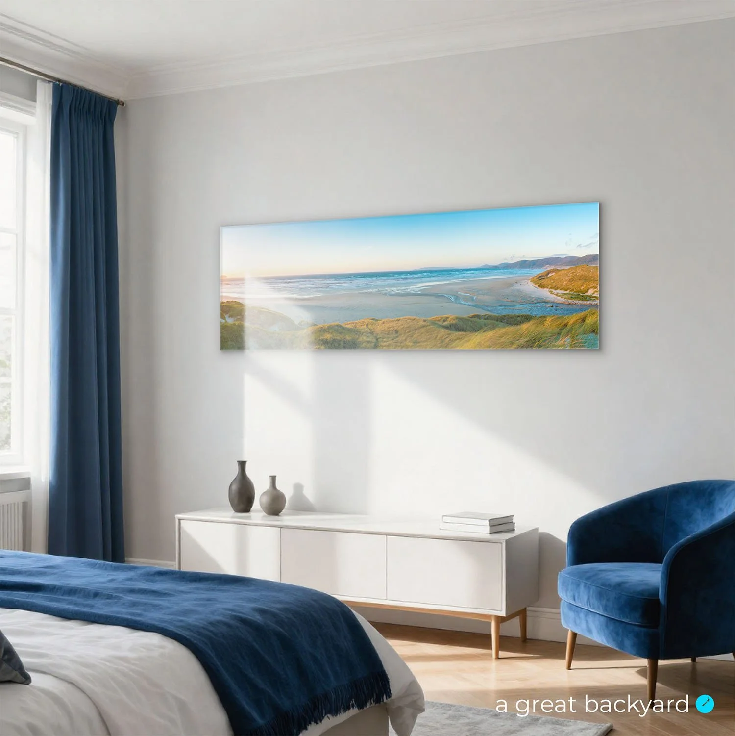 Mason Bay panorama on bedroom wall | a great backyard landscape photography