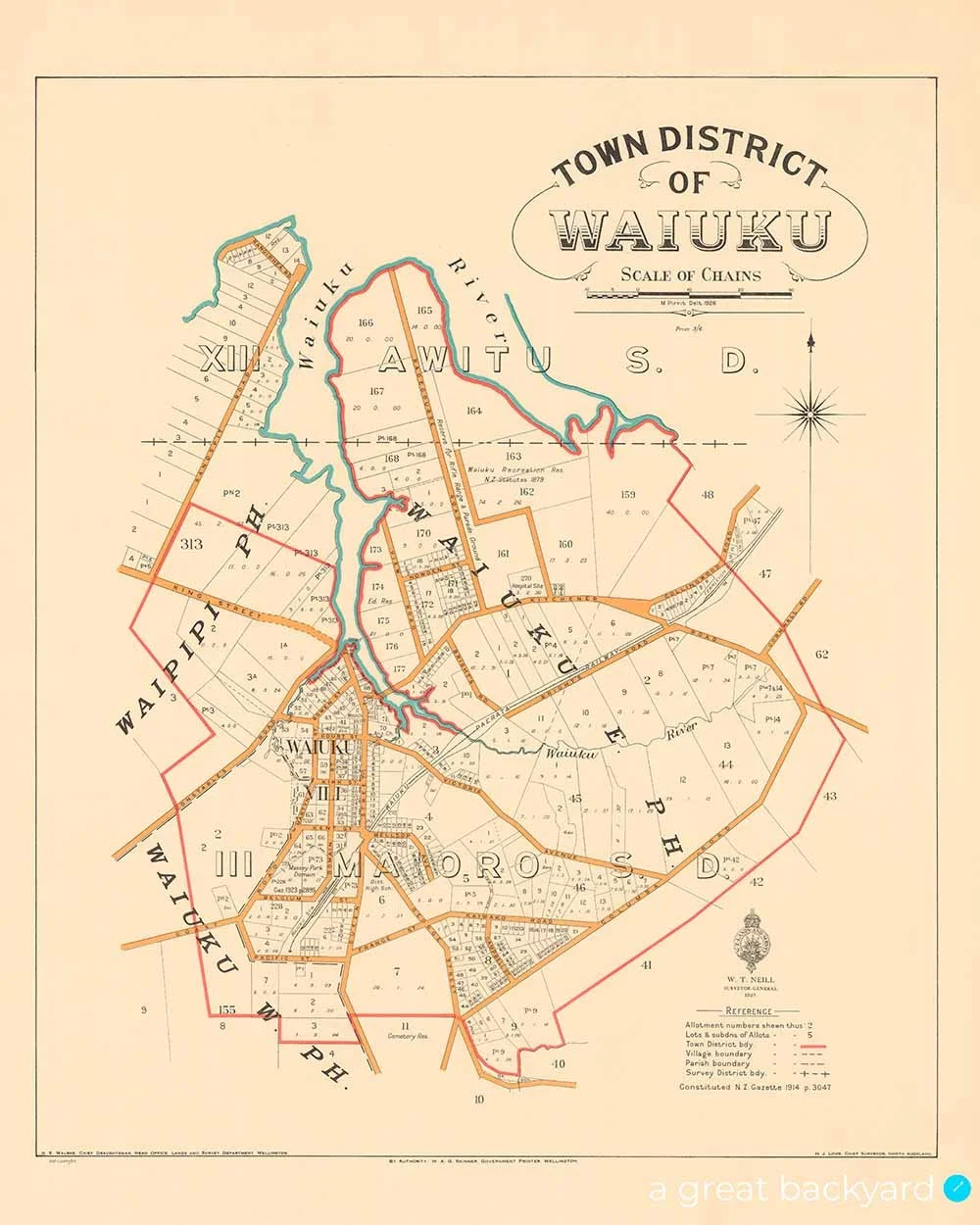 Waiuku map (1927) | a great backyard vintage maps