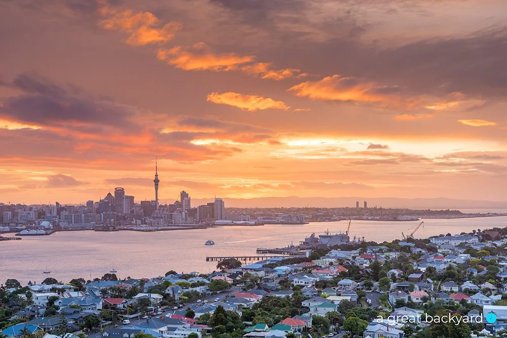 Auckland City Sunset by Corin Walker Bain | a great backyard photography