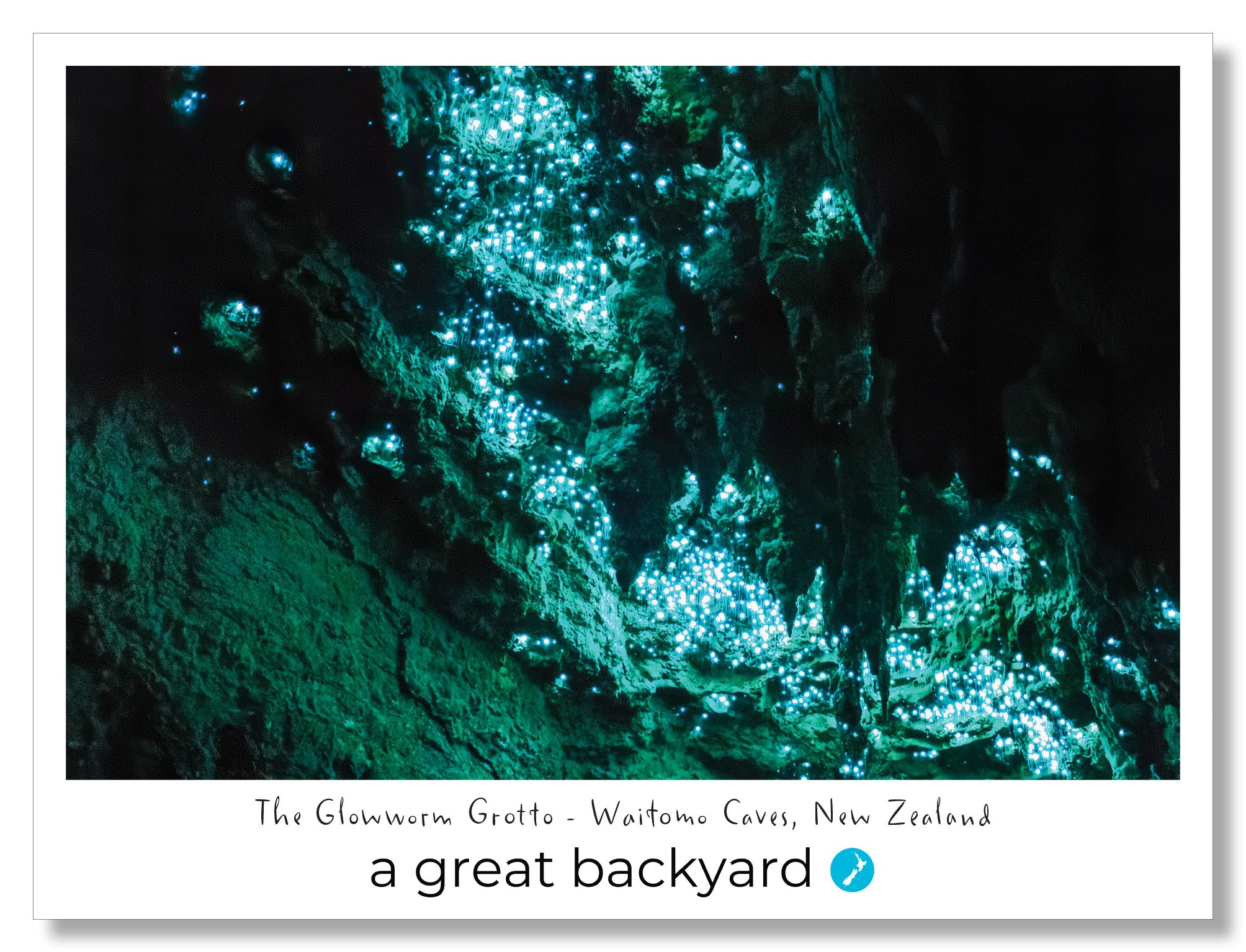 Glowworm Grotto Postcard by Corin Walker Bain | a great backyard photography NZ
