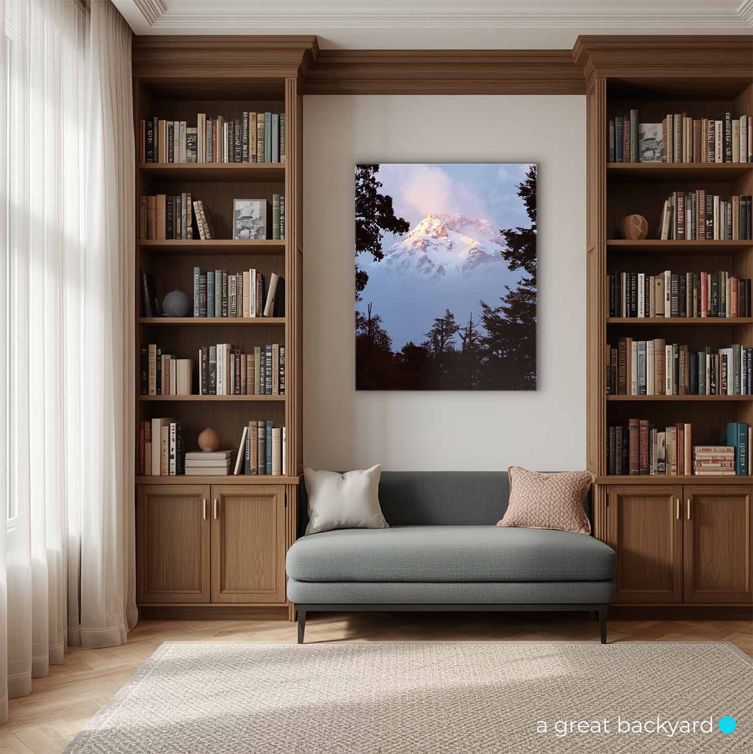 Mt Madeline print on home wall | a great backyard landscape prints