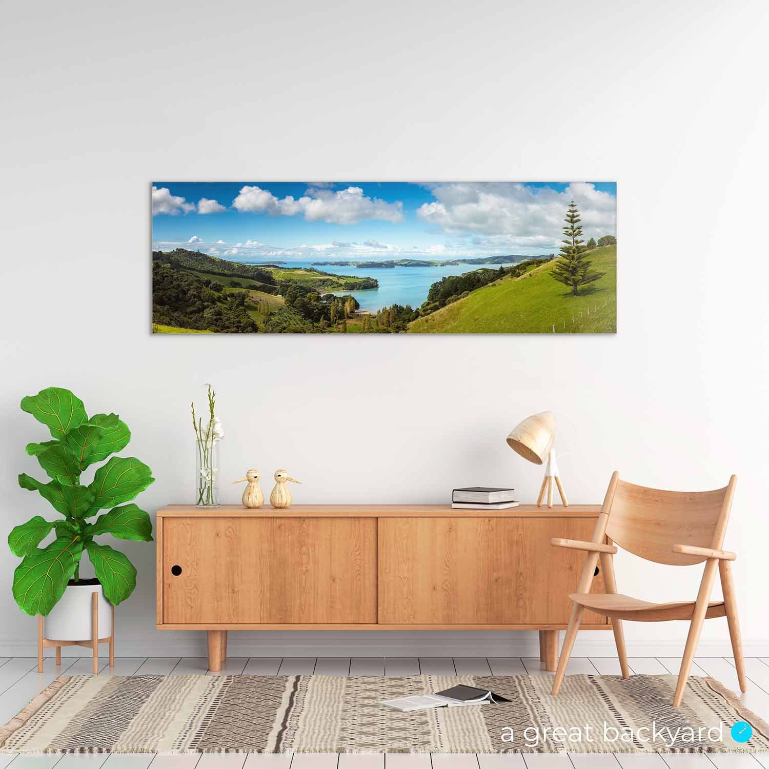 Waiheke Island panorama on home wall | a great backyard photography