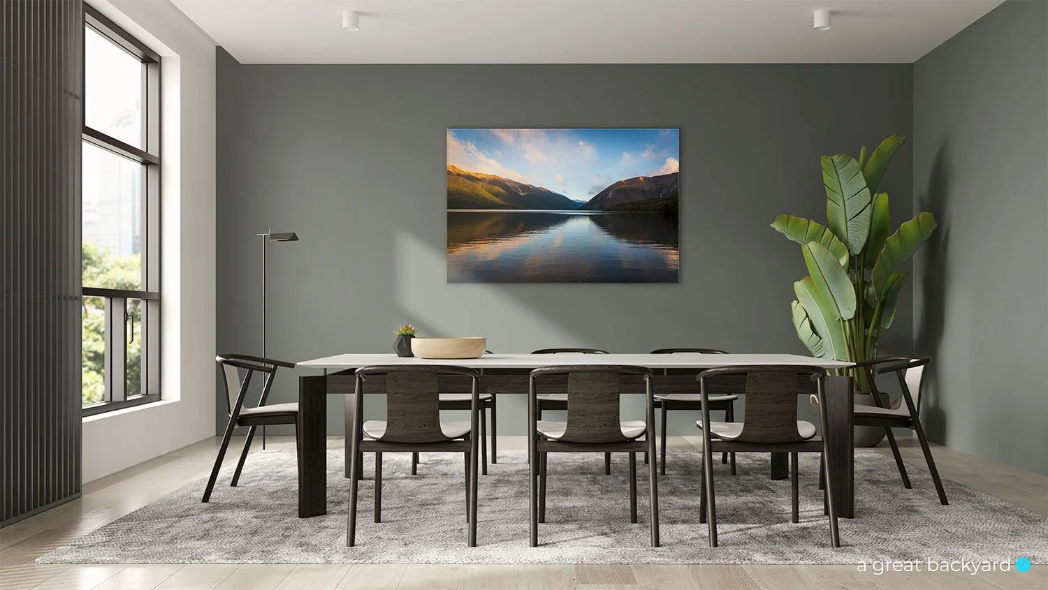 Nelson Lakes print on interior wall | a great backyard prints made in New Zealand
