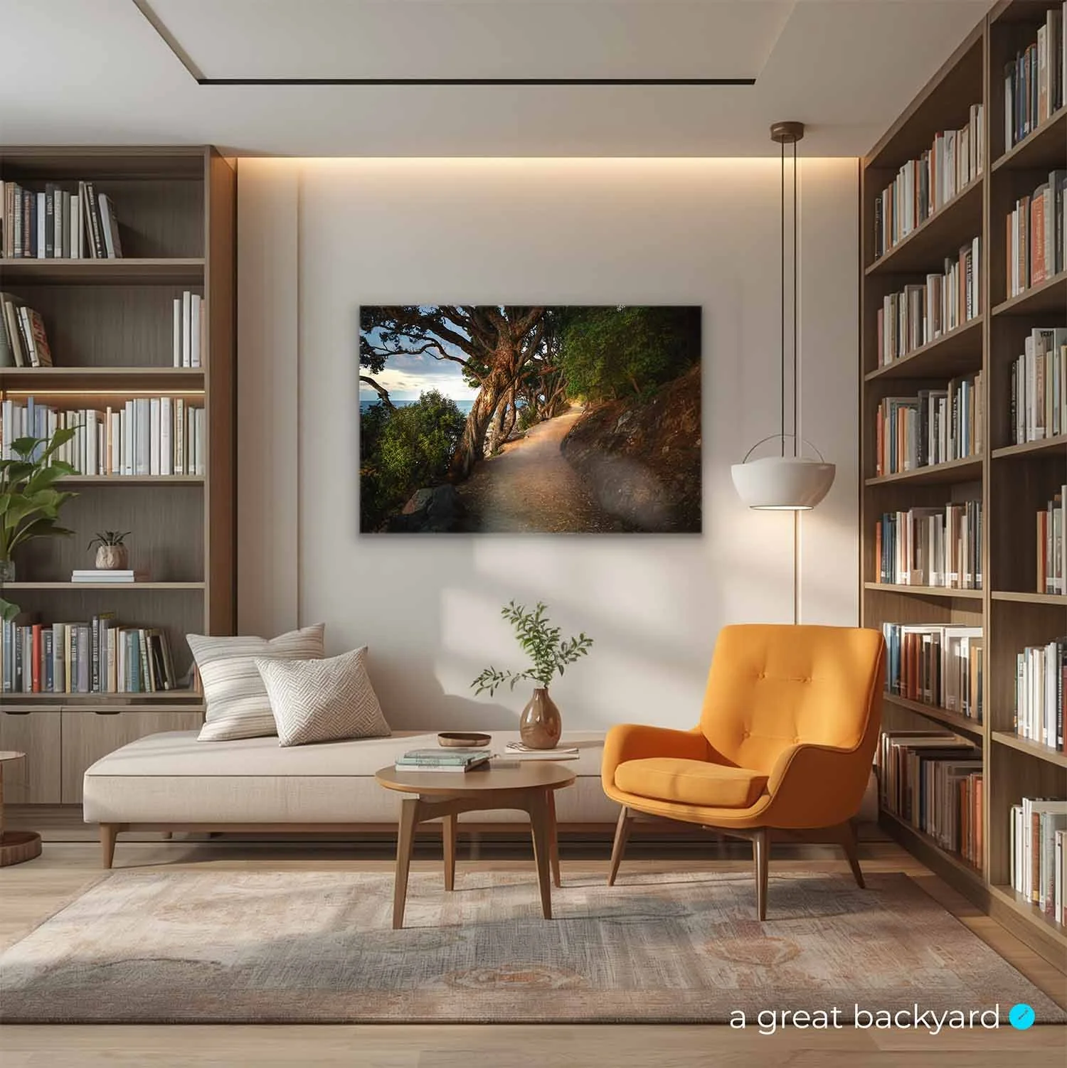 Mt Maunganui path print on home wall | a great backyard landscape photography