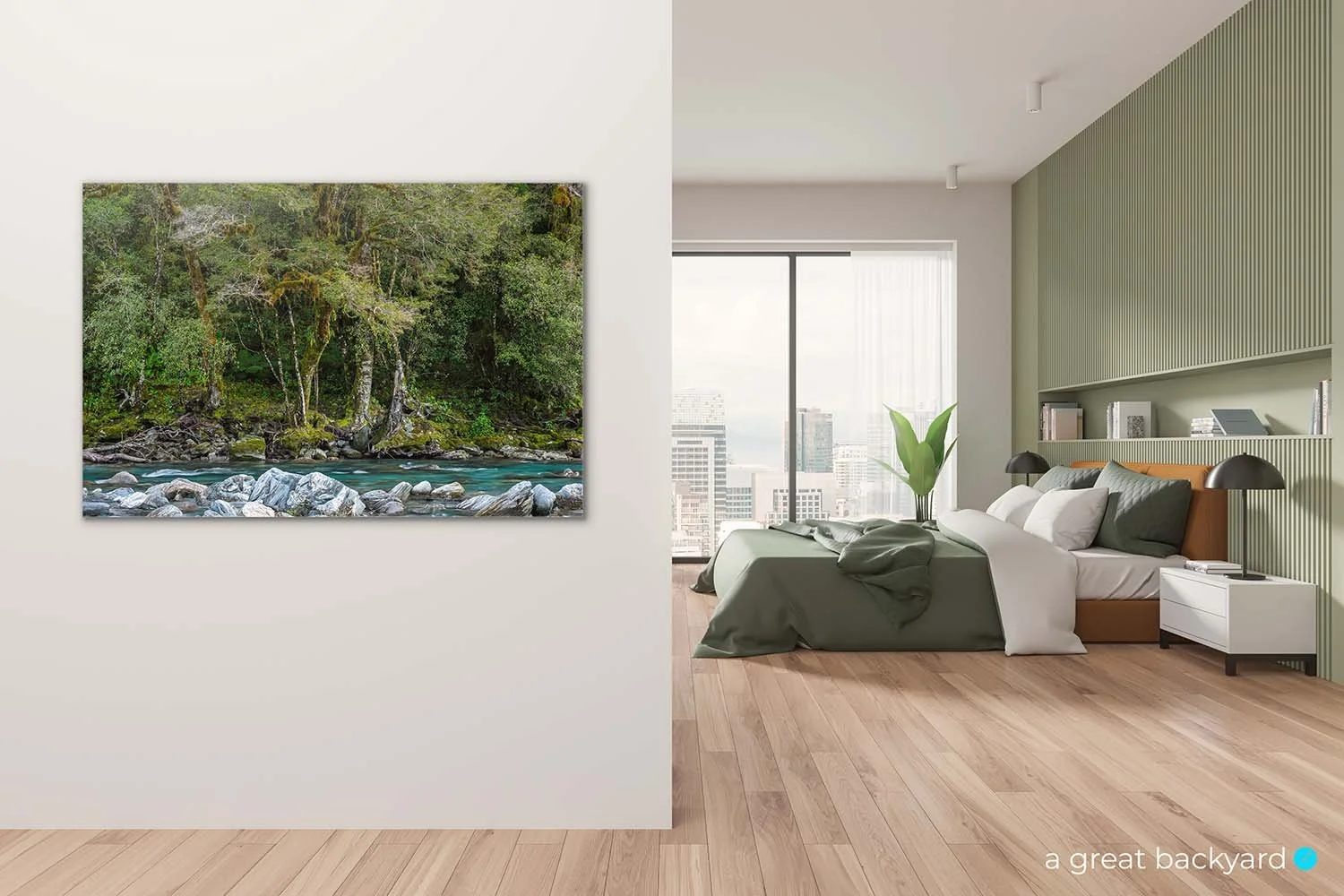 New Zealand rainforest print hanging on home wall | a great backyard print & design