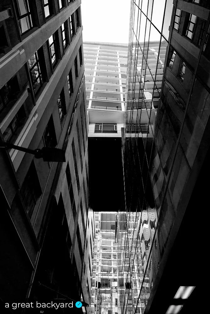 Black and white photo of a Wellington architectural tunnel by Corin Walker Bain | a great backyard NZ