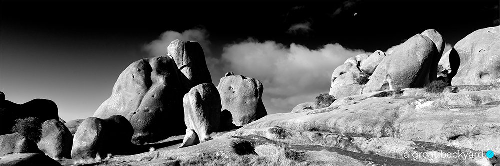 Castle Hill black and white panorama by Corin Walker Bain | a great backyard NZ landscape photography prints