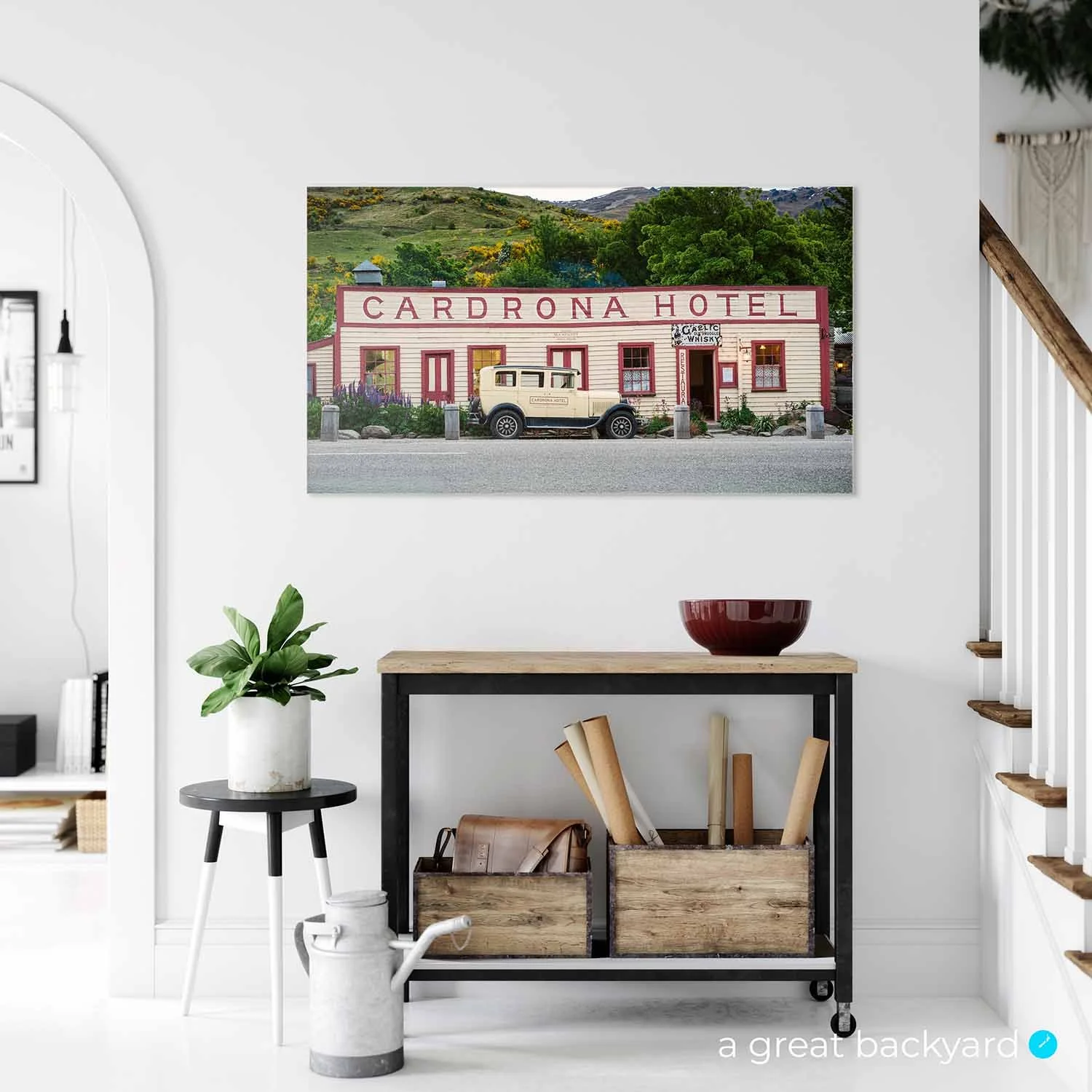Cardrona Hotel print on home wall | a great backyard prints Made in NZ