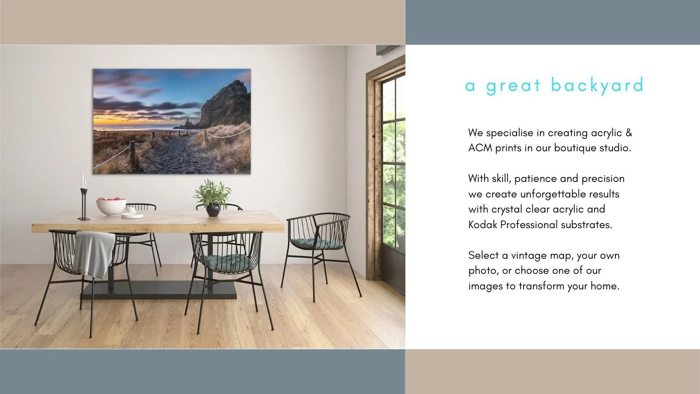 acrylic and ACM prints by a great backyard