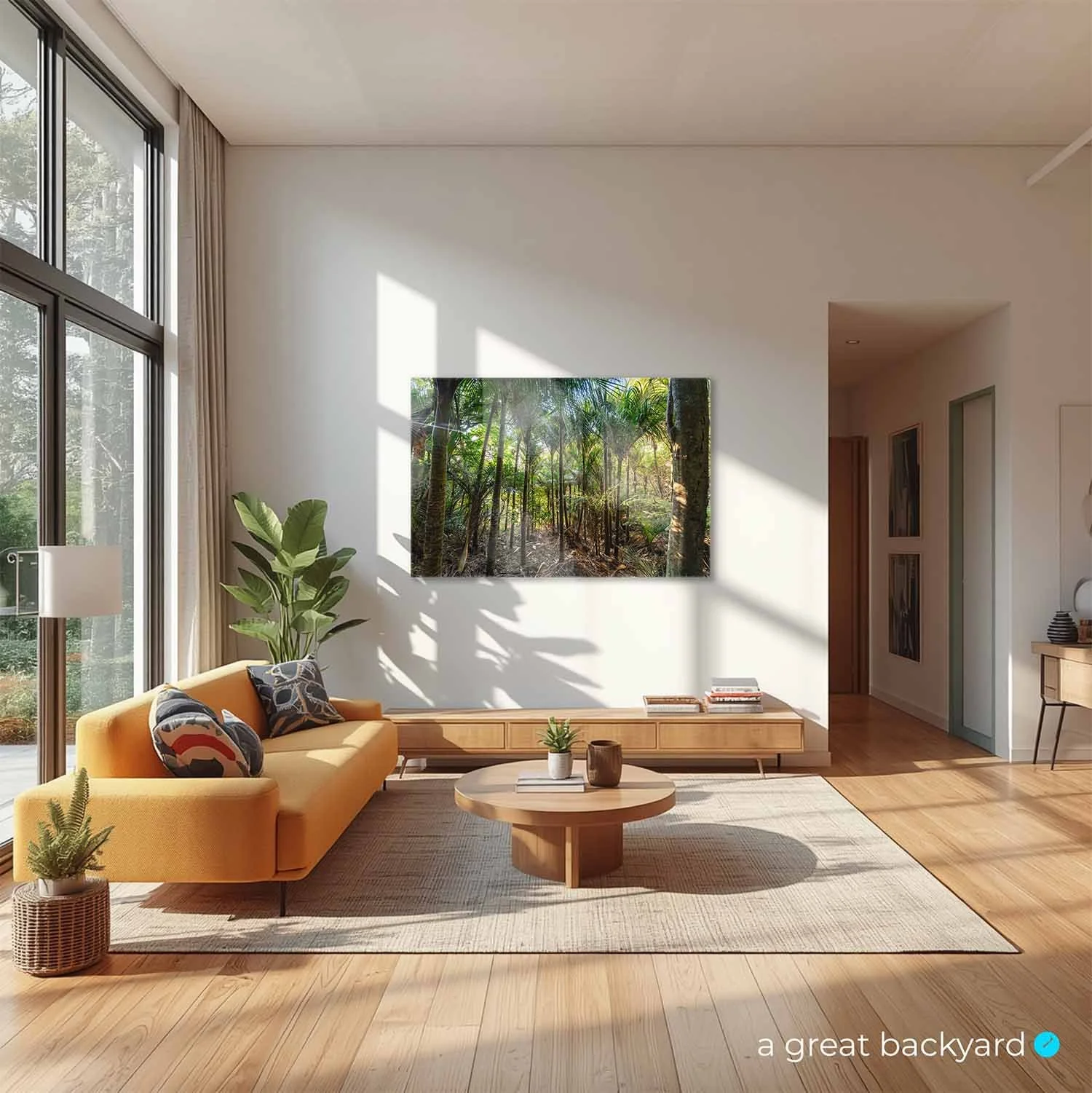 Nikau Grove print on home wall | a great backyard large format prints