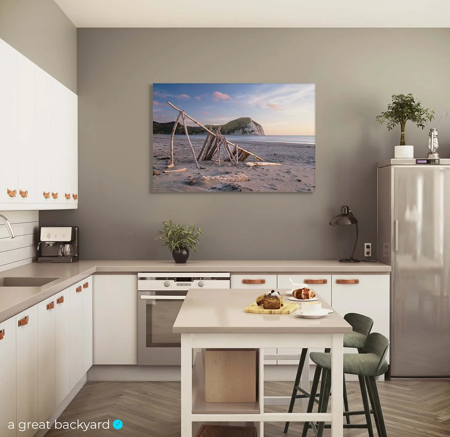 Mahia Beach Dusk print on home wall | a great backyard landscape prints