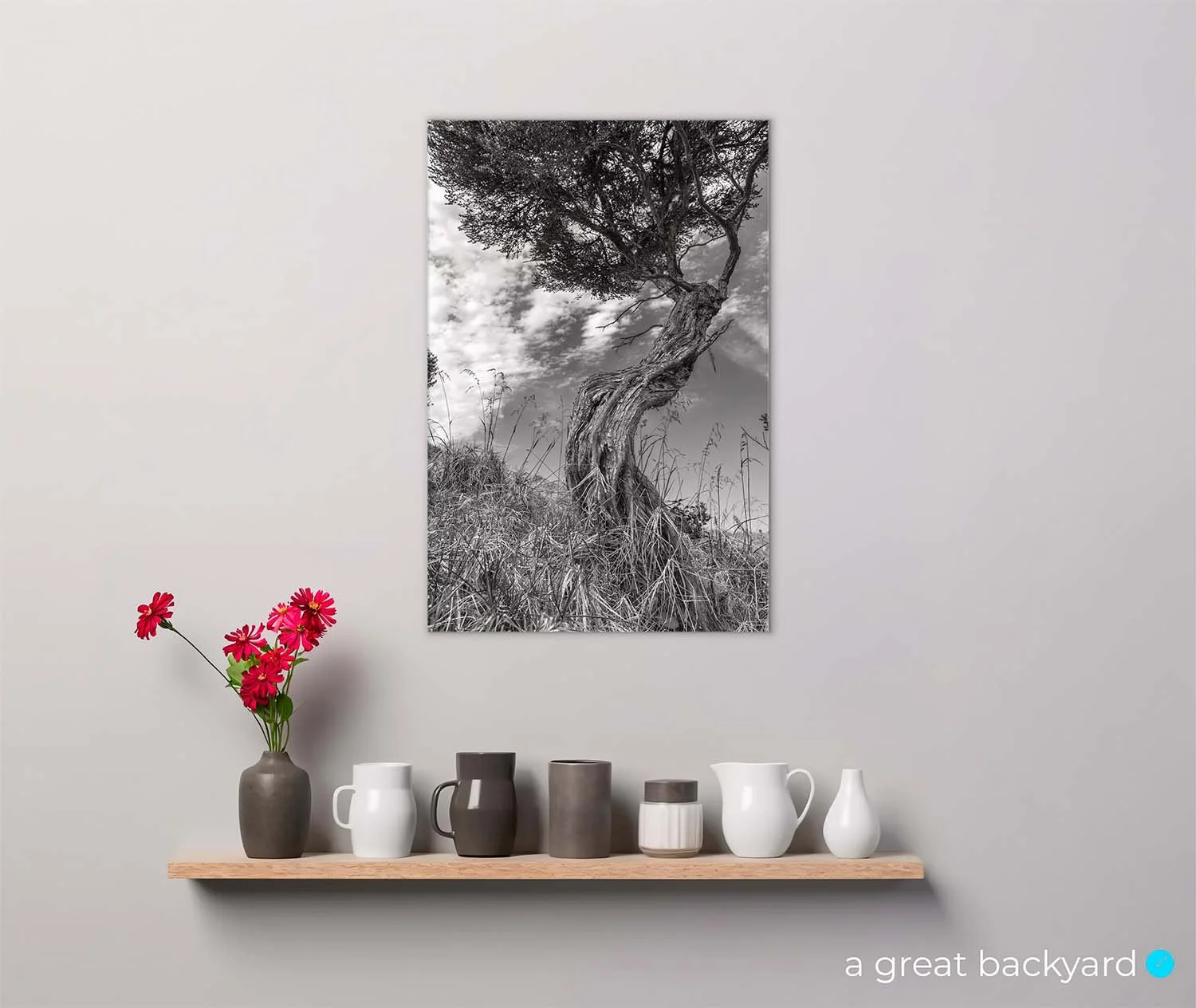 Manuka tree print on home wall | a great backyard gallery wall art