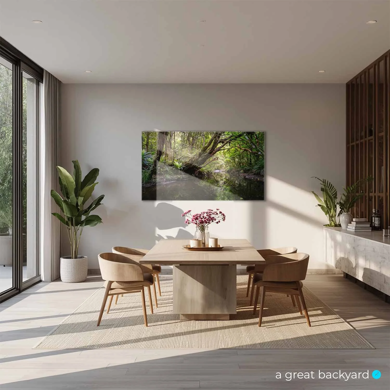 Catlins River print on home wall | a great backyard landscape prints