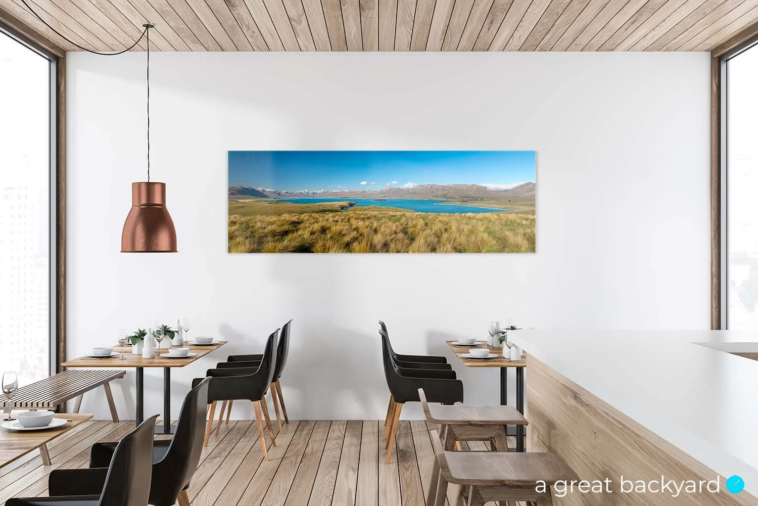 Tekapo print on interior wall | a great backyard Statement Wall Art