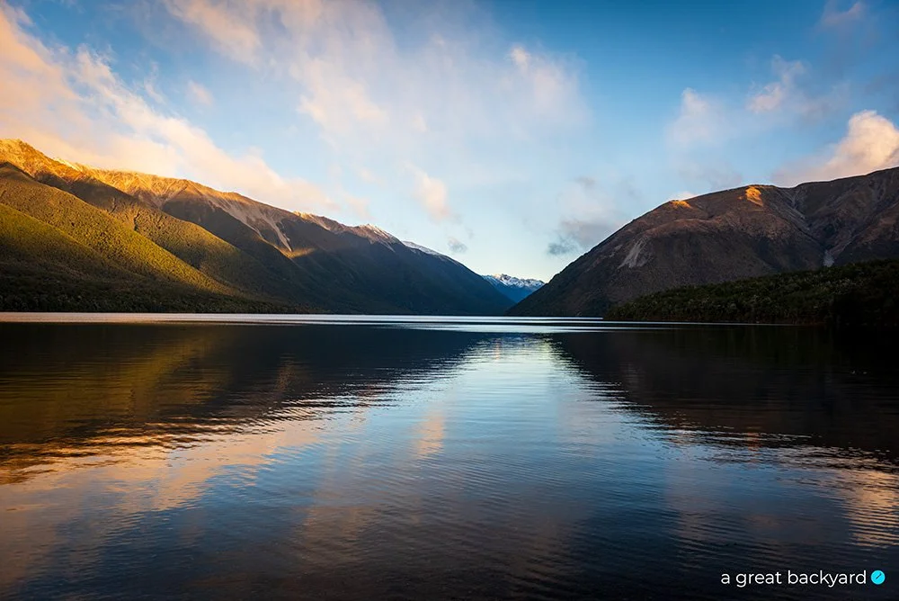 Nelson Lakes Glow by Corin Walker Bain | a great backyard New Zealand landscape prints