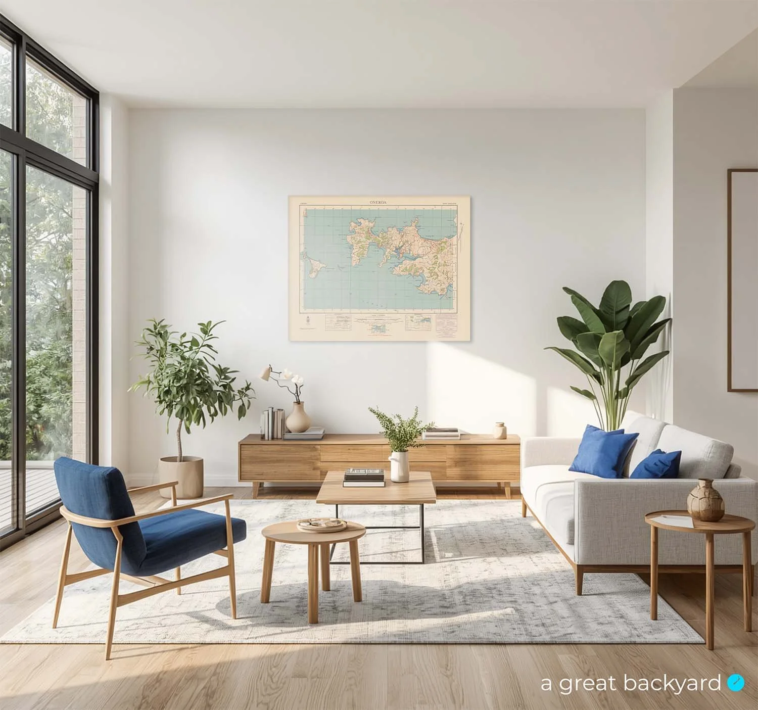 Waiheke Island map (1944) on interior wall | a great backyard vintage maps
