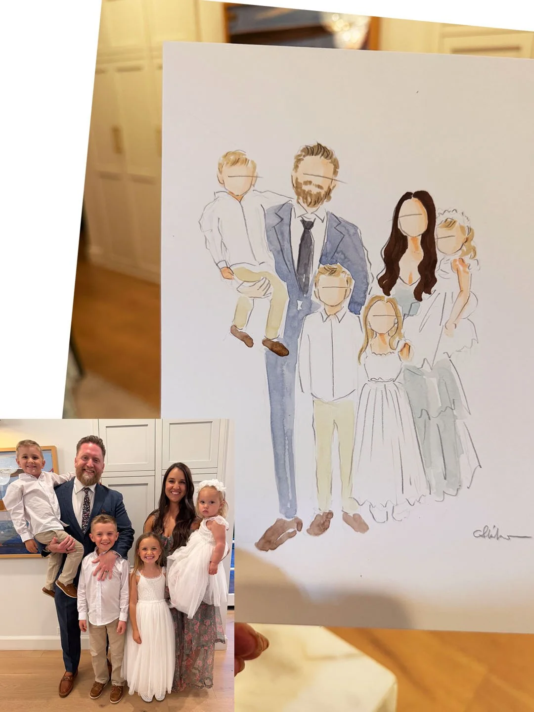 wedding family portrait illustration
