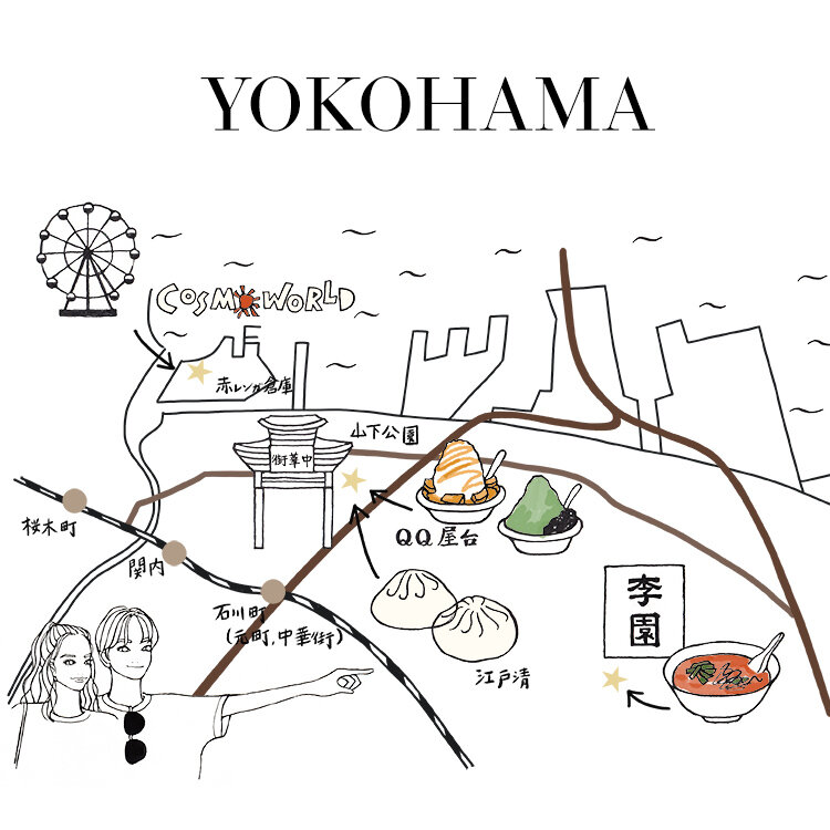 Yokohama Map Illustration