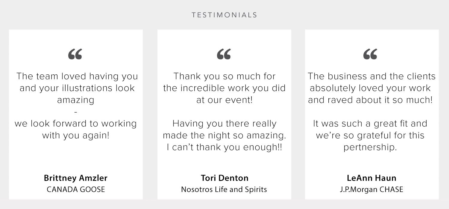 Event Live Sketch Artist Testimonials