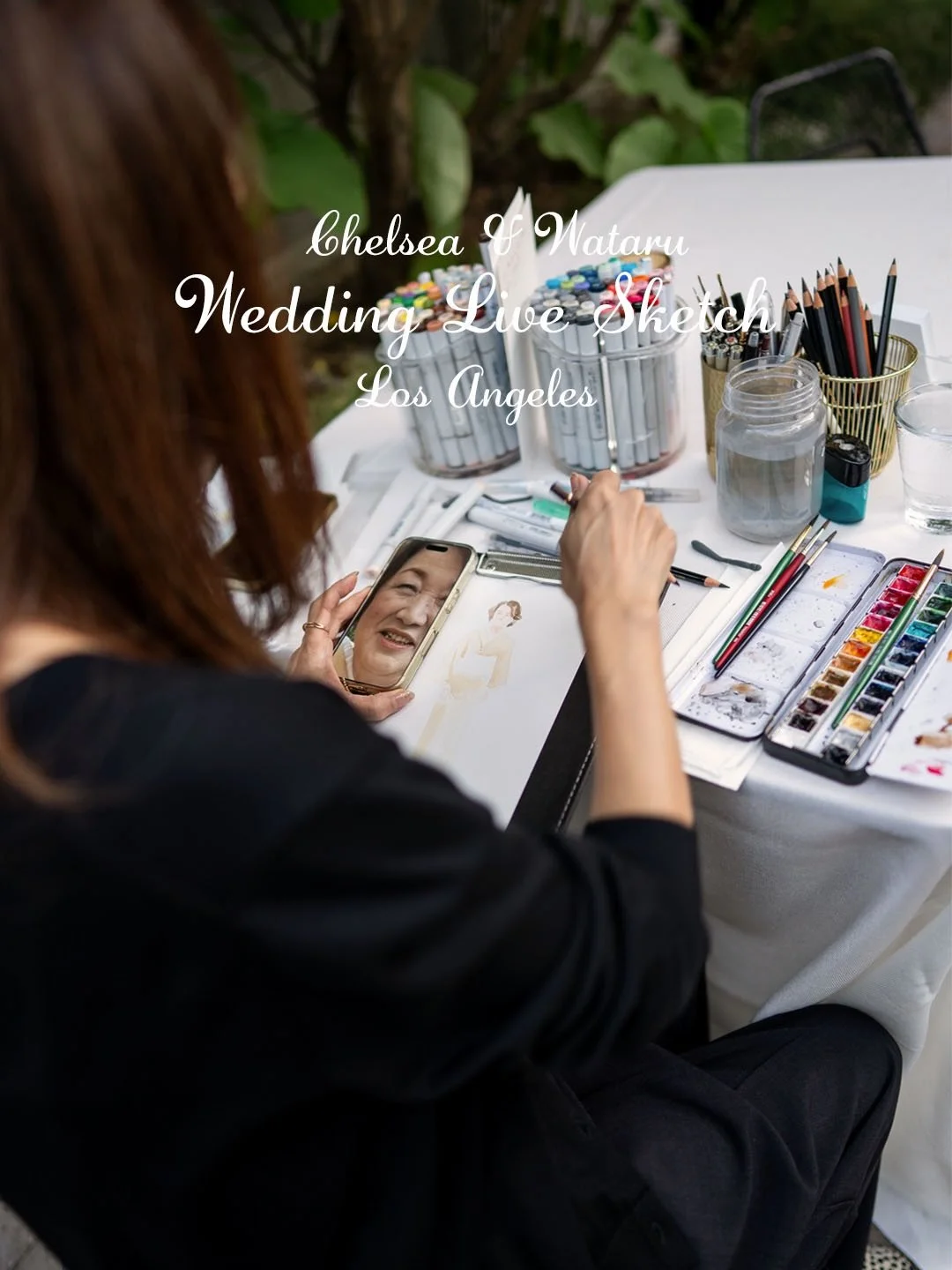 Some of the sketches I created at Chelsea &amp; Wataru&rsquo;s beautiful wedding 🤍

It was my first time sketching a guest wearing a traditional Japanese kimono, and I had so much fun capturing all the beautiful derails. 

Thank you so much for havi