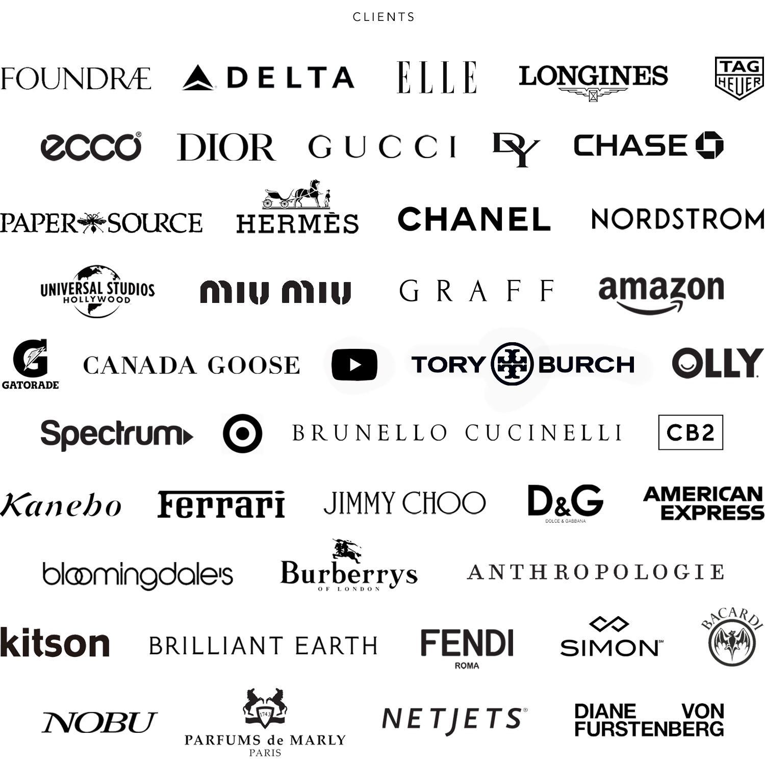 live sketch artist in Los Angeles CA client list