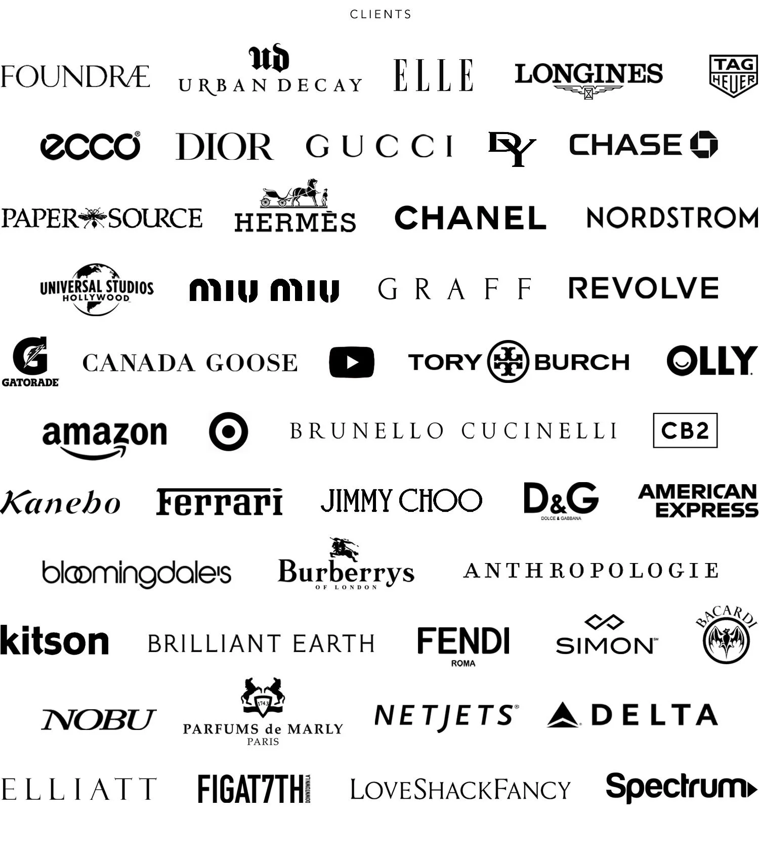 logos of my luxury brands and companies client