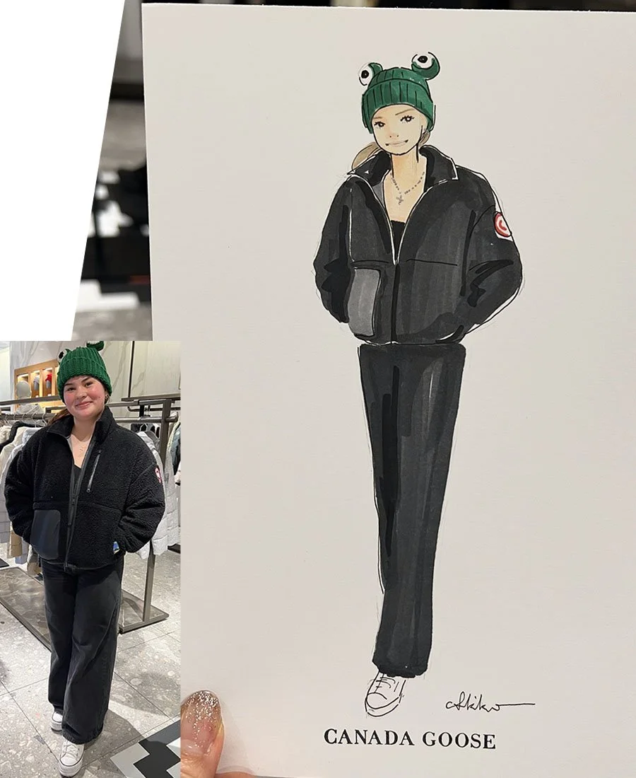 fashion live illustration at South Coast Plaza