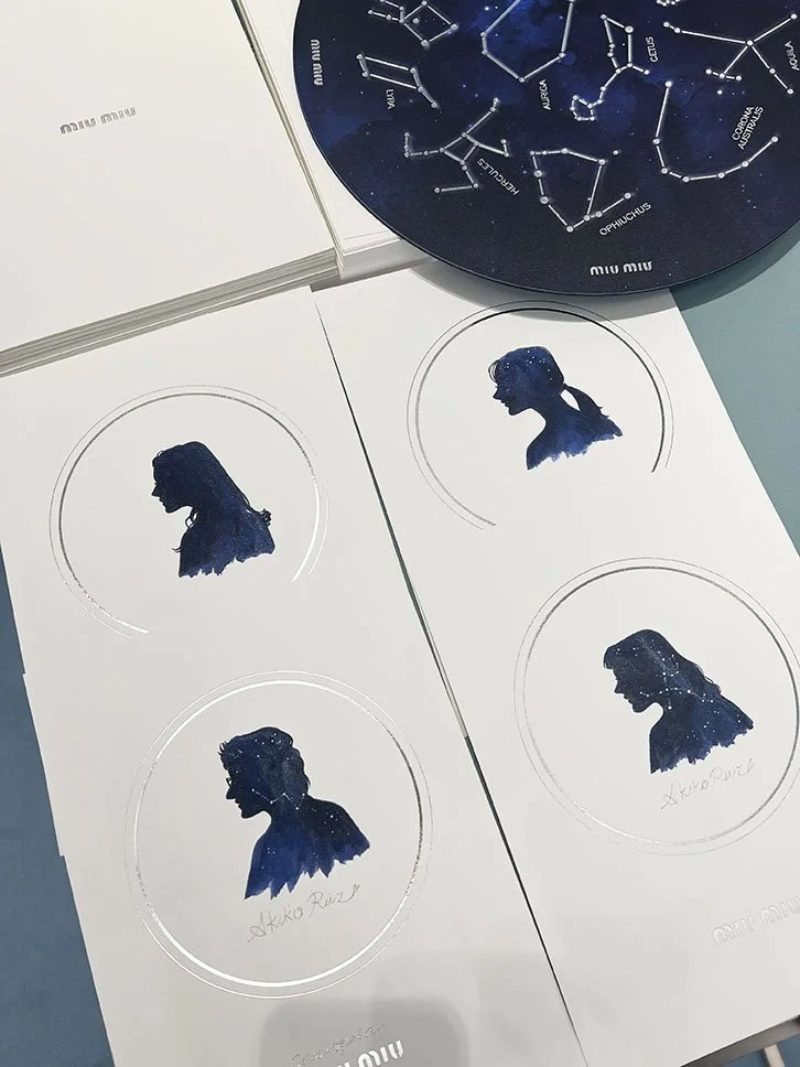 Silhouette Illustrations for MiuMiu in-store event