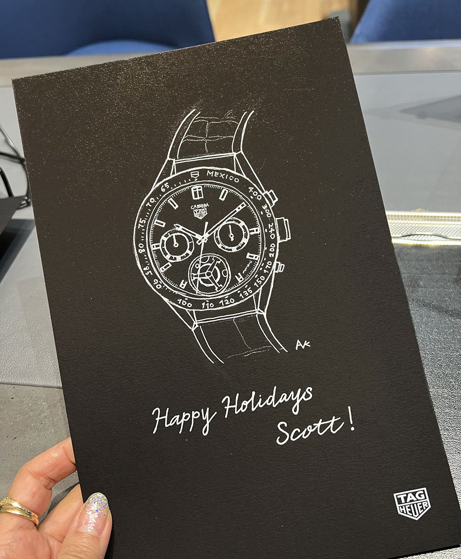 black and white watch illustration