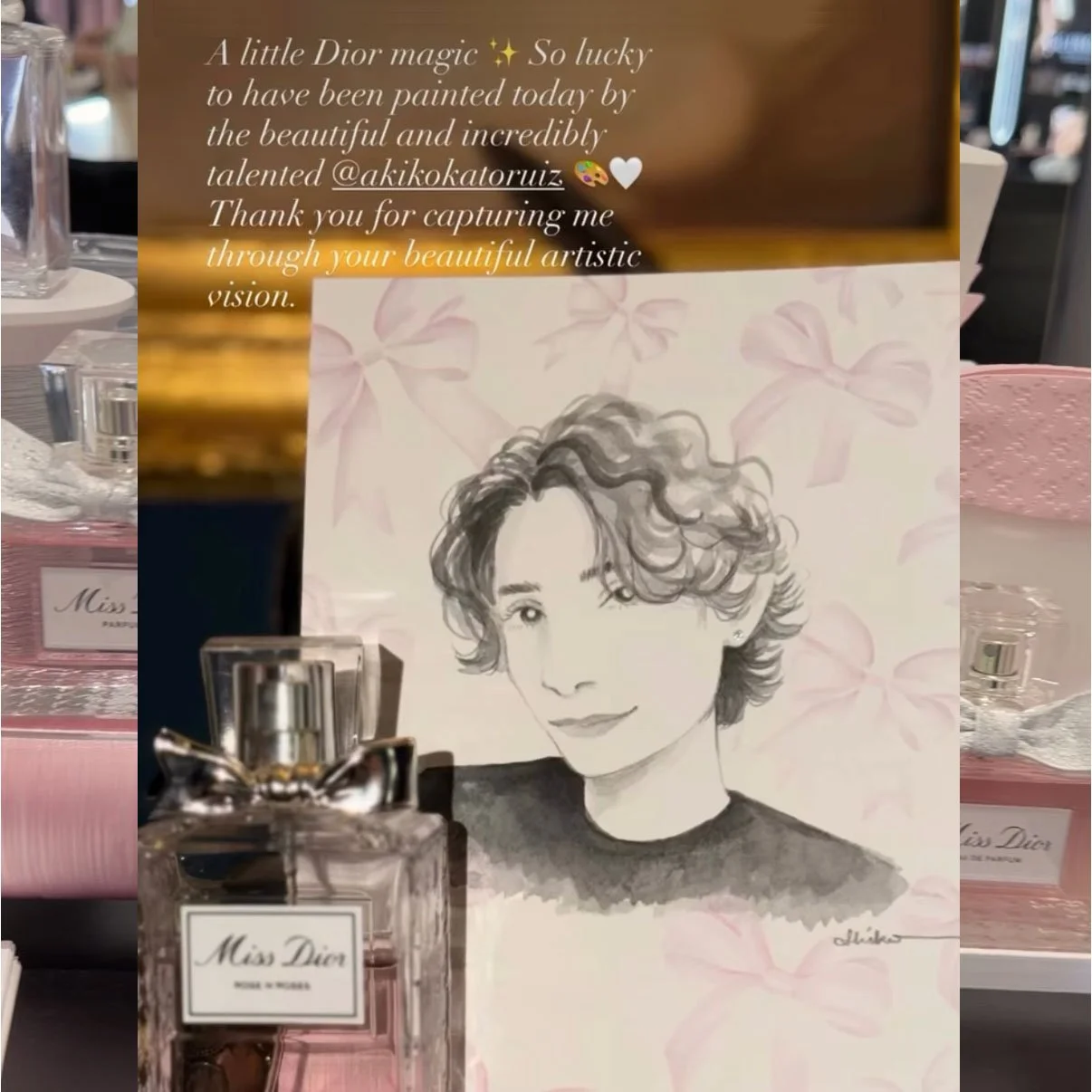luxury live illustration at DIOR Los Angeles CA