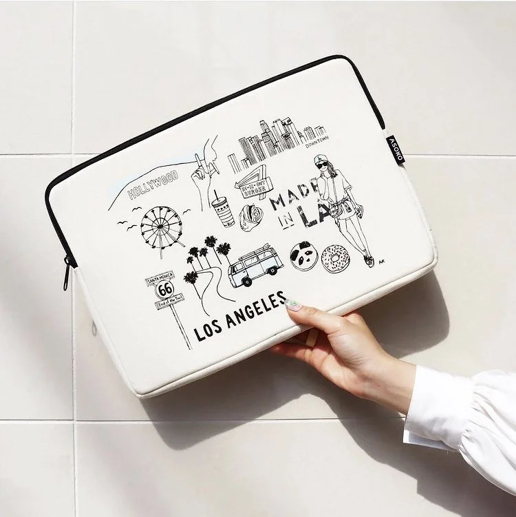Laptop iPad Case Los Angeles Fashion illustration