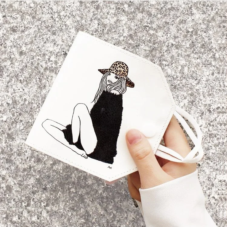 Fashion Illustration Face Mask Case