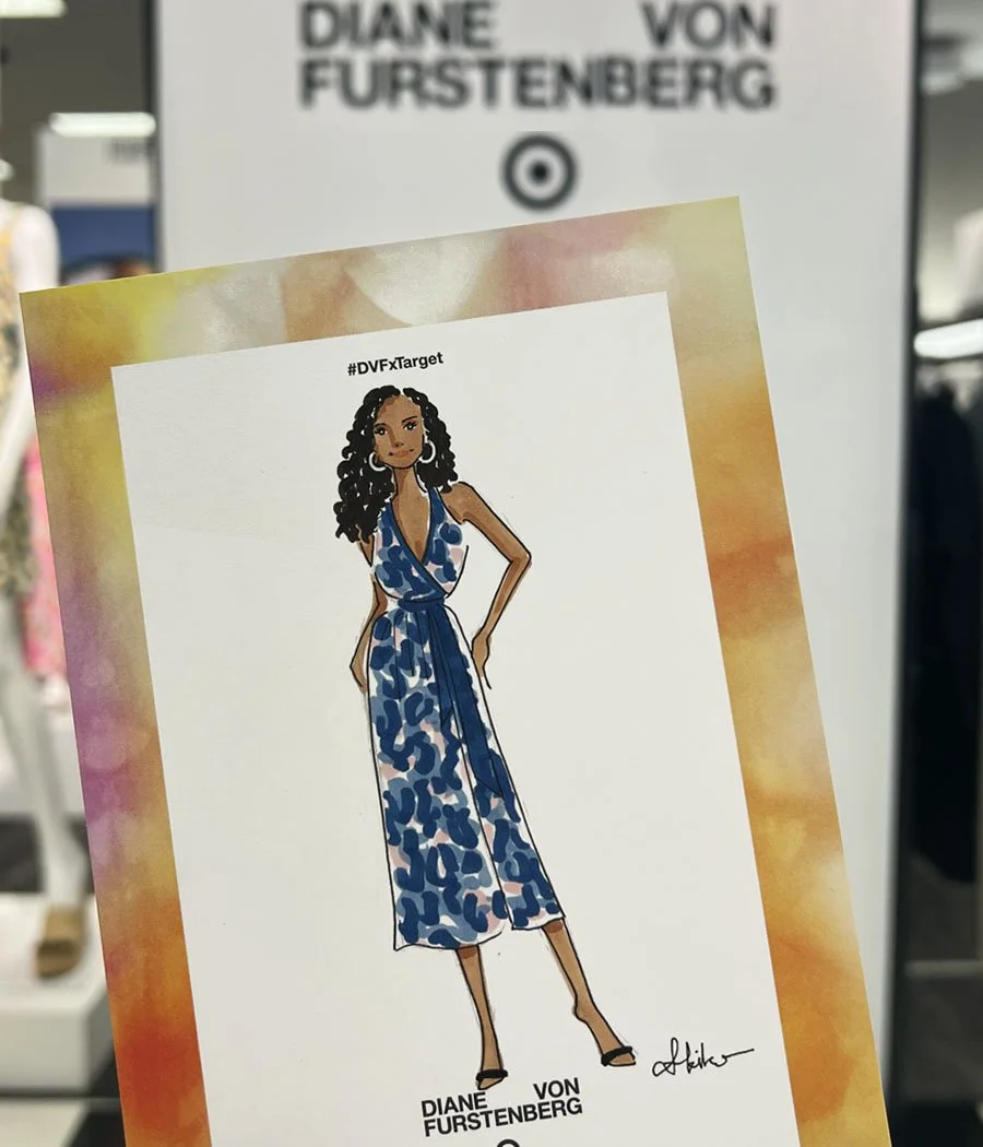 fashion illustration for Target x DVF collaboration event