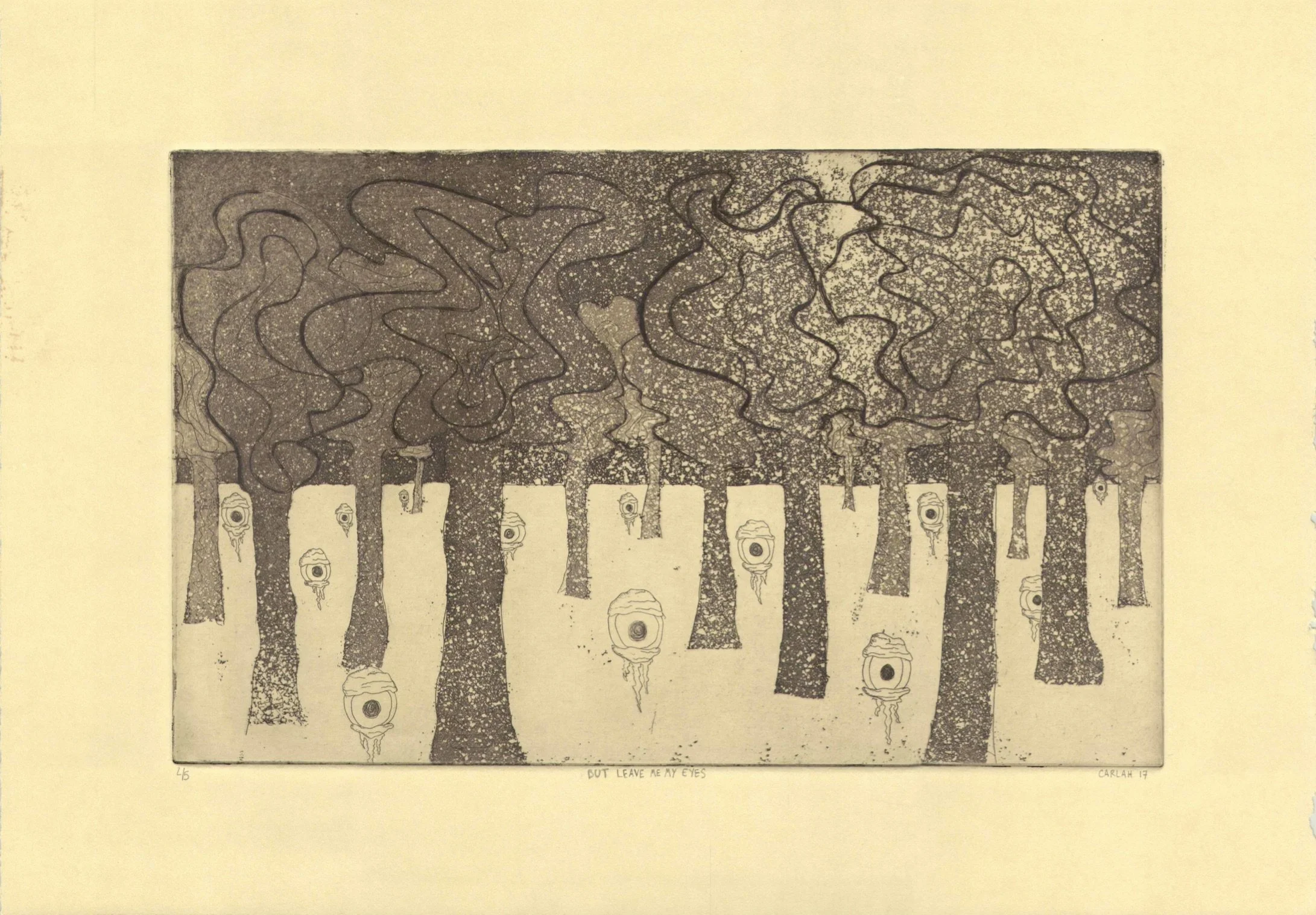  "BUT LEAVE ME MY EYES" / 2/5 / AQUATINT / 12X9 IN 