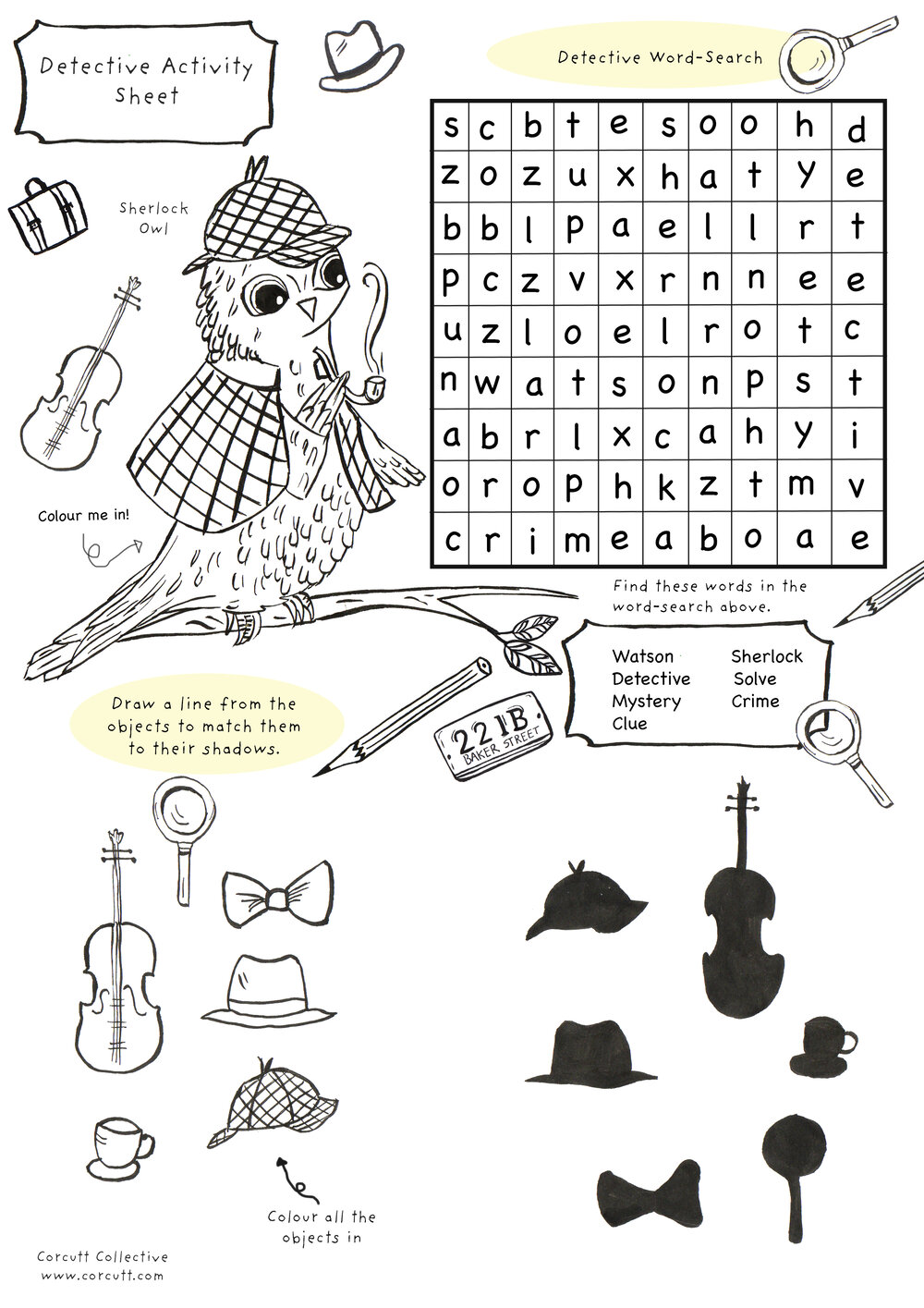 Detective Printable Activity Sheets Corcutt Collective