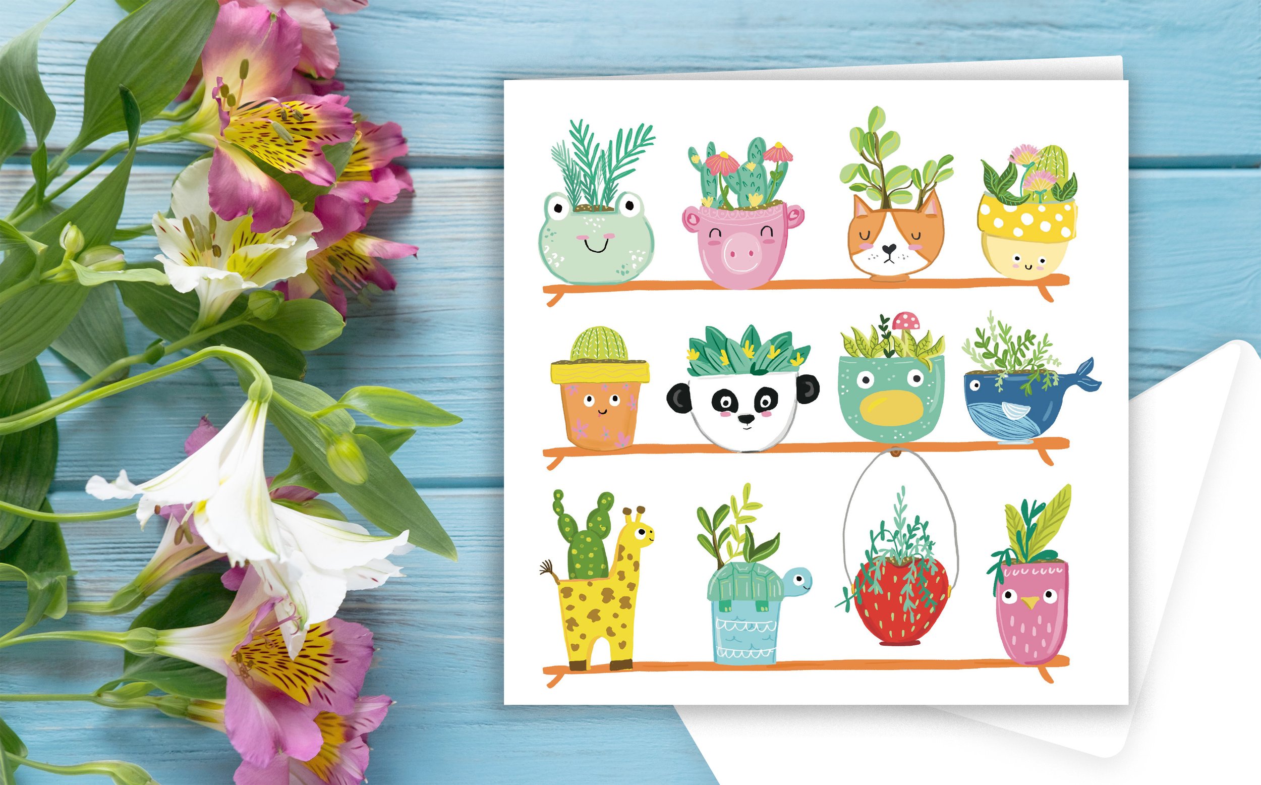 House Plants Greetings Card