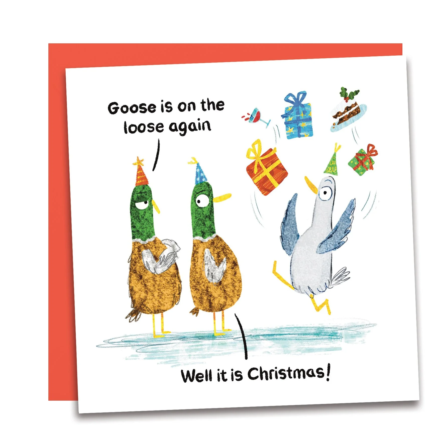 Christmas Goose on the Loose Card