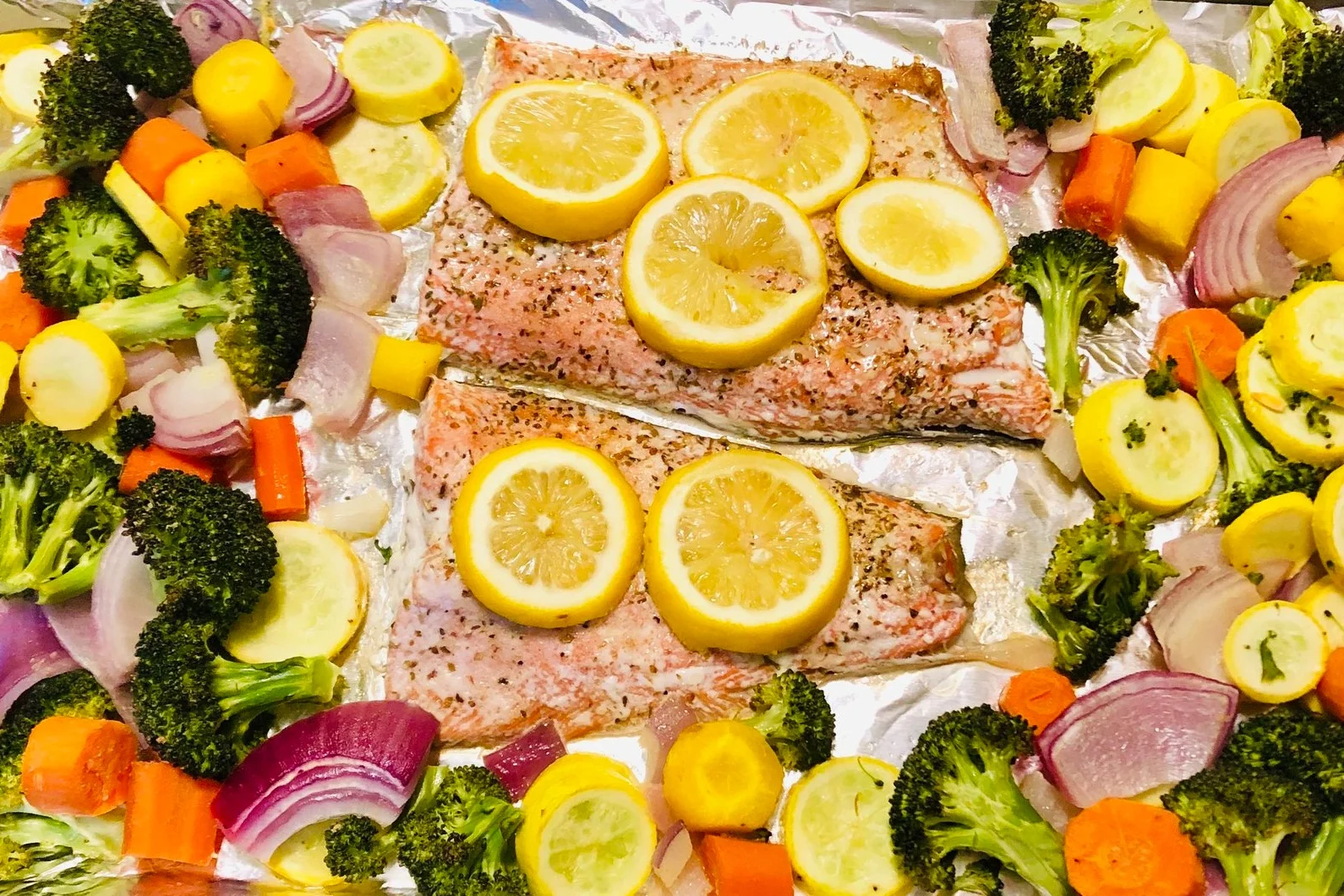 Veggie Sheet Pan Salmon
